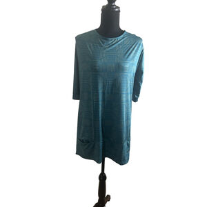 Women’s Prana Sustainable Stretch Knit Teal Drape Back Tunic Dress w/Pocket, S
